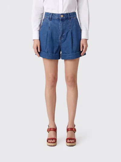 Zimmermann Cotton Denim Shorts In Blue