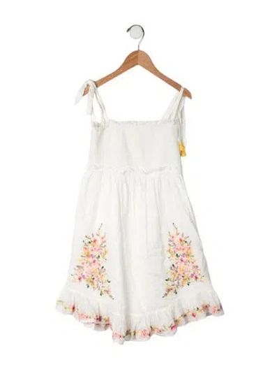 Pre-owned Zimmermann Kids' Cotton Dress In White