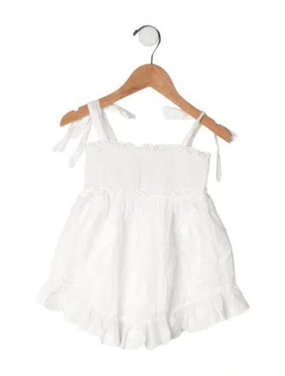 Pre-owned Zimmermann Babies' Cotton Embroidered Accent Dress In White