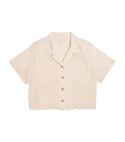 Zimmermann Kids Cotton Embroidered Halliday Shirt (1-12 Years) In Neutral