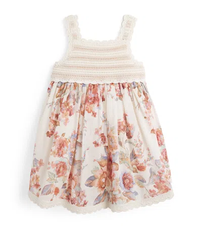 Zimmermann Kids' Cotton Embroidered Mirella Dress In Pink