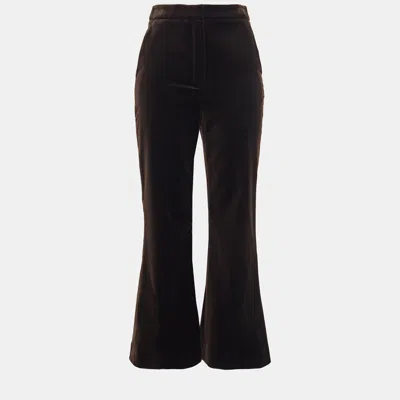 Pre-owned Zimmermann Cotton Flared Pants 2 In Black