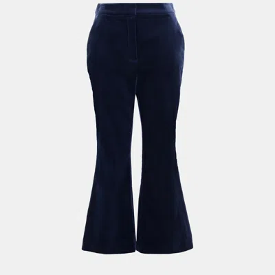 Pre-owned Zimmermann Cotton Flared Pants Au 0 In Blue