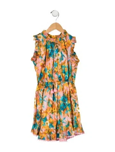 Pre-owned Zimmermann Babies' Cotton Floral Print Dress In Pink