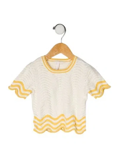 Pre-owned Zimmermann Babies' Cotton Knit Top In Yellow