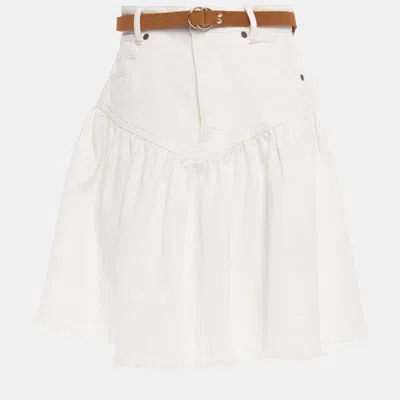 Pre-owned Zimmermann Cotton Mini Skirt 1 In White
