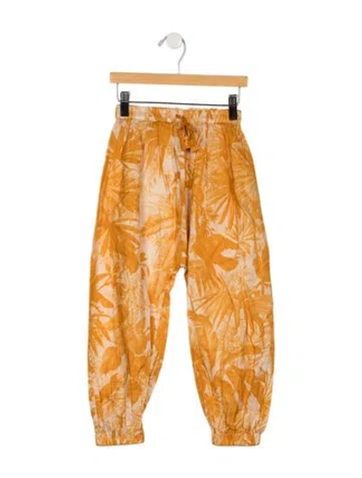 Pre-owned Zimmermann Babies' Cotton Orange And Multicolor Patterned Casual Pants With Elastic Waist
