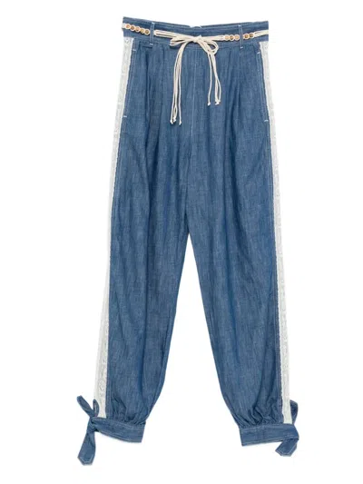 Zimmermann Cotton Pants In Blue