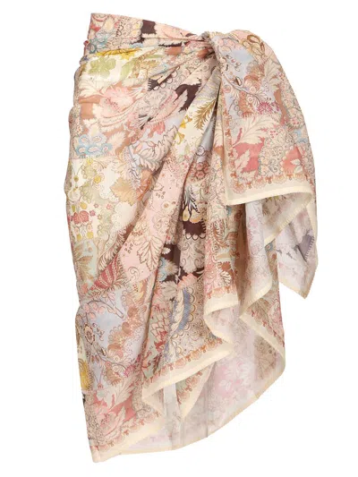 Zimmermann Cotton Pareo Skirts Multicolor In Neutral