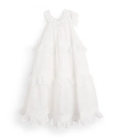 Zimmermann Kids' Cotton Patience Tiered Dress In White