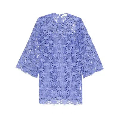 Zimmermann Maxine Lace Mini Dress In Cornflower