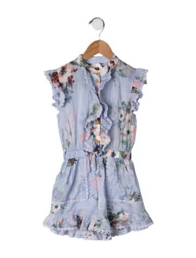 Pre-owned Zimmermann Babies' Cotton Printed Romper In Purple