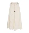 Zimmermann Cotton Rhiannon Embroidered Midi Skirt In White