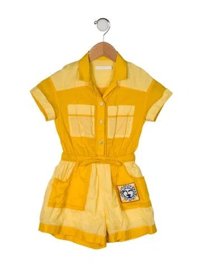 Pre-owned Zimmermann Babies' Cotton Romper In Yellow