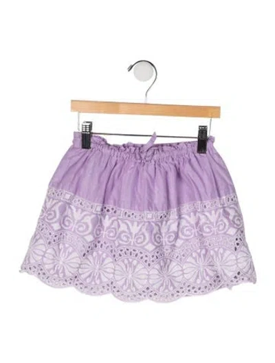 Pre-owned Zimmermann Babies' Cotton Ruffle Accent Skirt In Purple