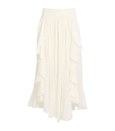 Zimmermann Ruffled Maxi Skirt In White