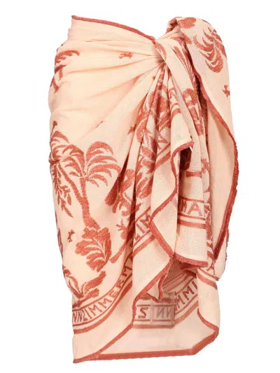 Zimmermann Cotton Sarong In Powder Pink Skirts Rose In Multi