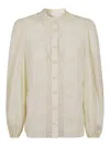 Zimmermann Halliday Lace-trimmed Cotton-voile Shirt In Cream
