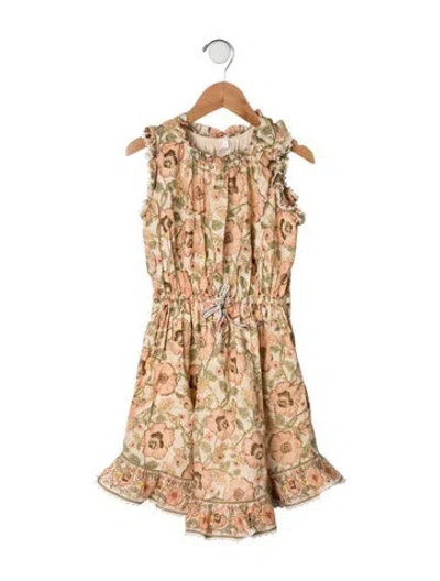 Pre-owned Zimmermann Babies' Cotton Short Sleeve Dress In Neutrals