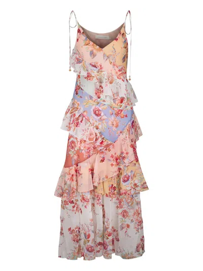 Zimmermann Cotton Silk Dress In Multi