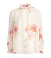 Zimmermann Lightburst Ruffled Floral-print Cotton And Silk-blend Voile Blouse In Ivory