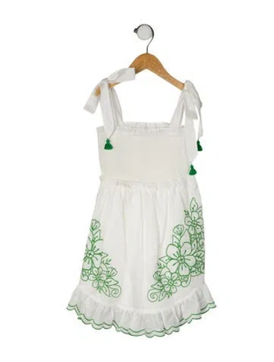 Pre-owned Zimmermann Kids' Cotton Sleeveless Dress In Green/white