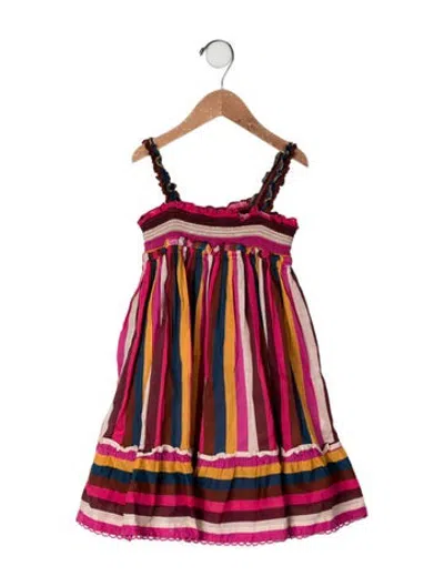 Pre-owned Zimmermann Babies' Cotton Striped Dress In Brown/pink