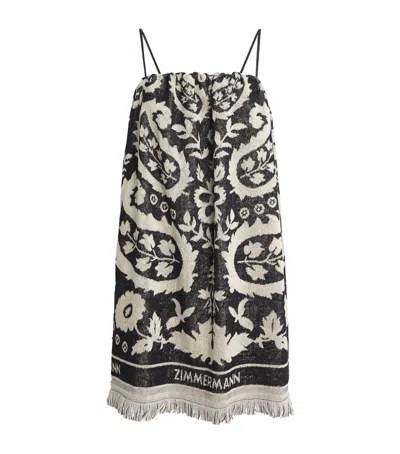 Zimmermann Cotton Towelling Coco Mini Dress In Gray