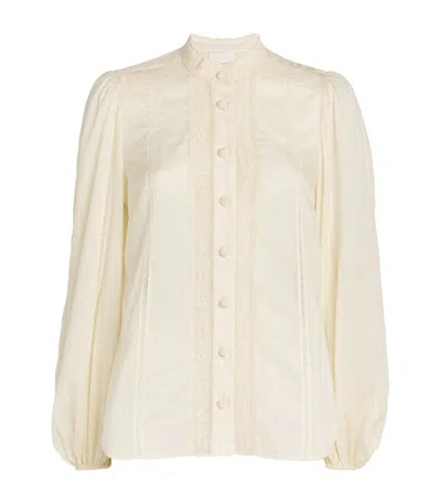 Zimmermann Cotton-voile Halliday Blouse In Ivory