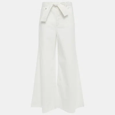 Pre-owned Zimmermann Cotton Wide Leg Jeans Au 3 In White