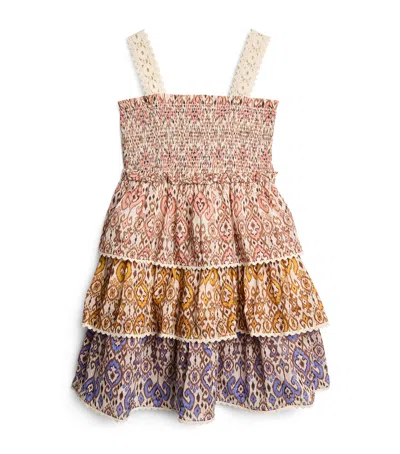 ZIMMERMANN COTTON WYLIE SHIRRED TIERED DRESS