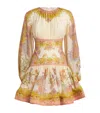 Zimmermann Womens Chartreuse Scarf Floral Indra Floral-print Cotton And Silk-blend Mini Dress Xxs In Multi