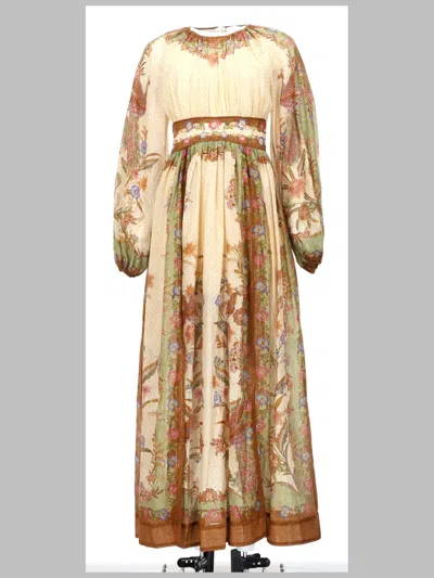 Zimmermann Cotton-silk Blend Maxi Dress In Multicolor
