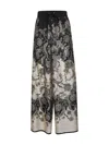 Zimmermann Relaxed Floral Print Trousers With Elasticated Waistband In Black
