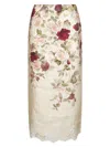 Zimmermann Cream Cascade Print Hypnotic Pencil Skirt In Multi