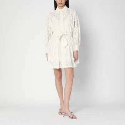 Zimmermann Cream-colored Lace Shirt Dress Women In White