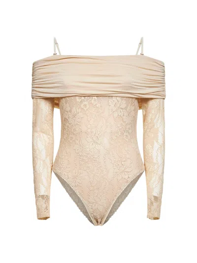 Zimmermann Cream Lace Rebellion Bodysuit In Neutral