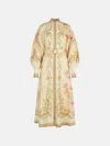 Zimmermann Cream Linen Dress In Yellow