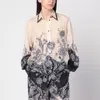 Zimmermann White Floral And Paisley Print Shirt With Contrasting Trim In Multi
