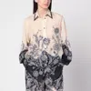Zimmermann Cream Rhiannon Shirt With Fantasy Print In Multi