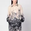 Zimmermann White Floral And Paisley Print Shirt With Contrasting Trim In Multi