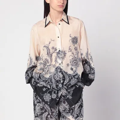 Zimmermann Cream Rhiannon Shirt With Fantasy Print Women In Neutral