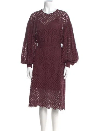 Pre-owned Zimmermann Crew Neck Knee-length Dress In Purple