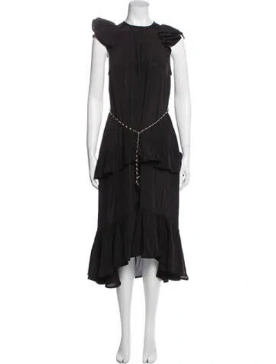 Pre-owned Zimmermann Crew Neck Long Dress In Black