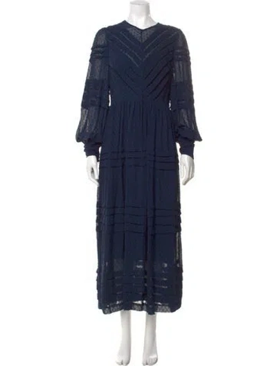 Pre-owned Zimmermann Crew Neck Long Dress In Blue