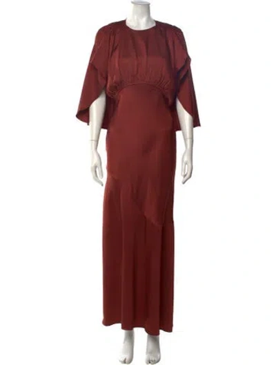 Pre-owned Zimmermann Crew Neck Long Dress In Burgundy