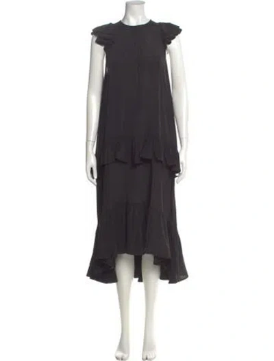 Pre-owned Zimmermann Crew Neck Long Dress In Gray