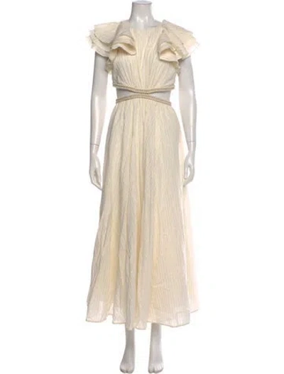 Pre-owned Zimmermann Crew Neck Long Dress W/ Tags In Neutral