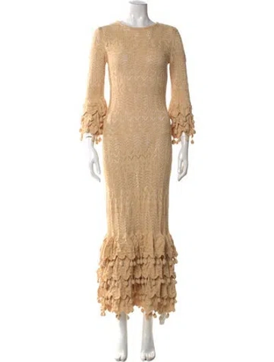 Pre-owned Zimmermann Crew Neck Long Dress W/ Tags In Neutral