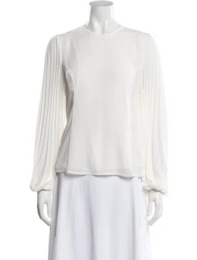 Pre-owned Zimmermann Crew Neck Long Sleeve Blouse W/ Tags In White